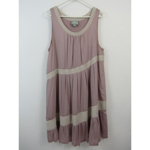 Maeve Size Large Mauve Wildfell Dress Athropologie Tank Asymmetrical Swing Dress - Picture 1 of 8